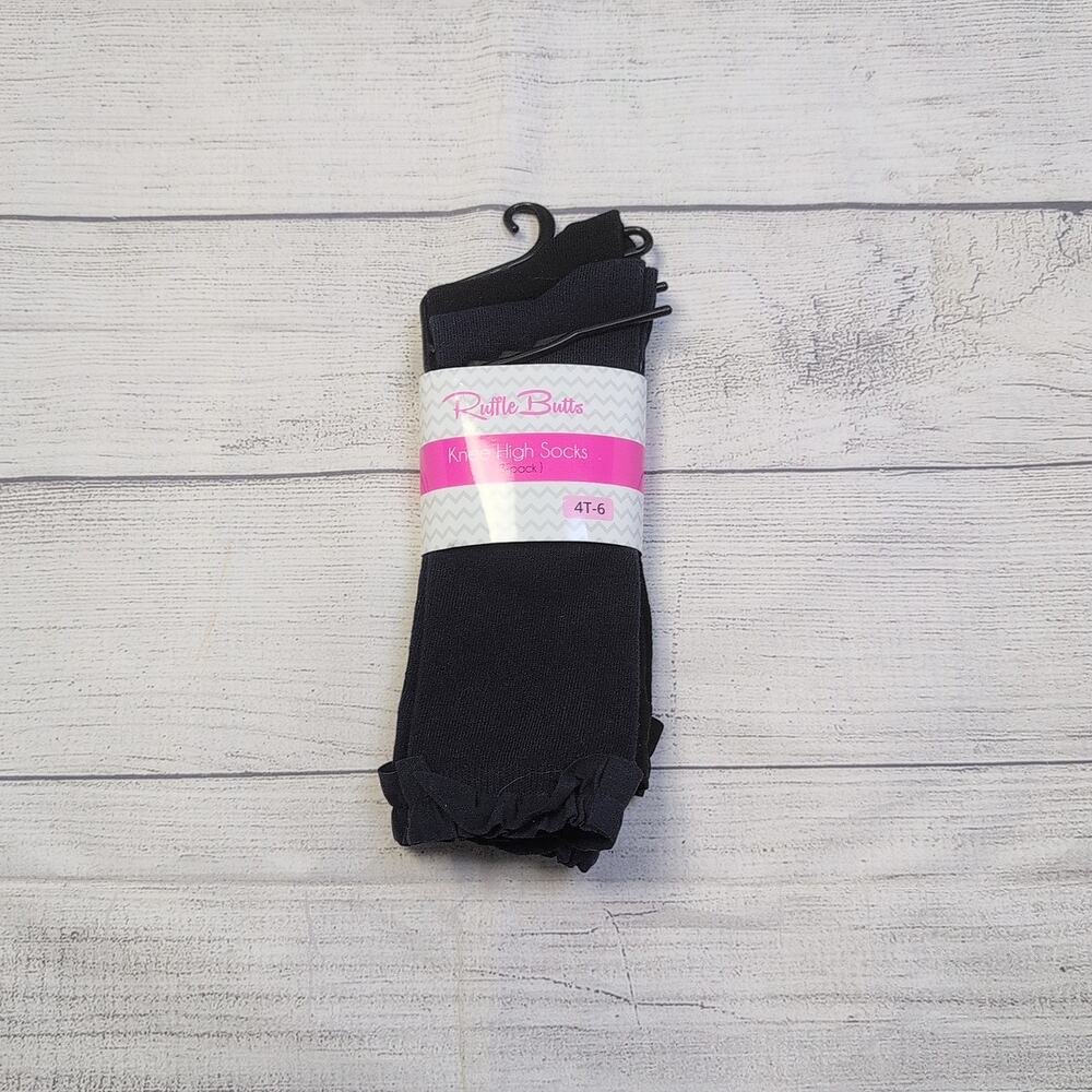 4T/6 Ruffle Butts Knee High Socks, 2 Pairs